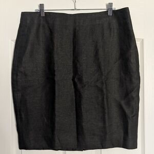 NWT Peruvian Connection Linen Carbon Weston Pencil Skirt Size 12